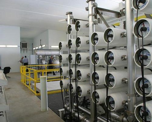 Membrane filtration system inside the facility at the SMRU 水 Treatment Facility